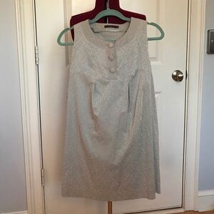 Hazel Silver Grey Gray Mini Dress with metallic floral Design Detail Size Medium